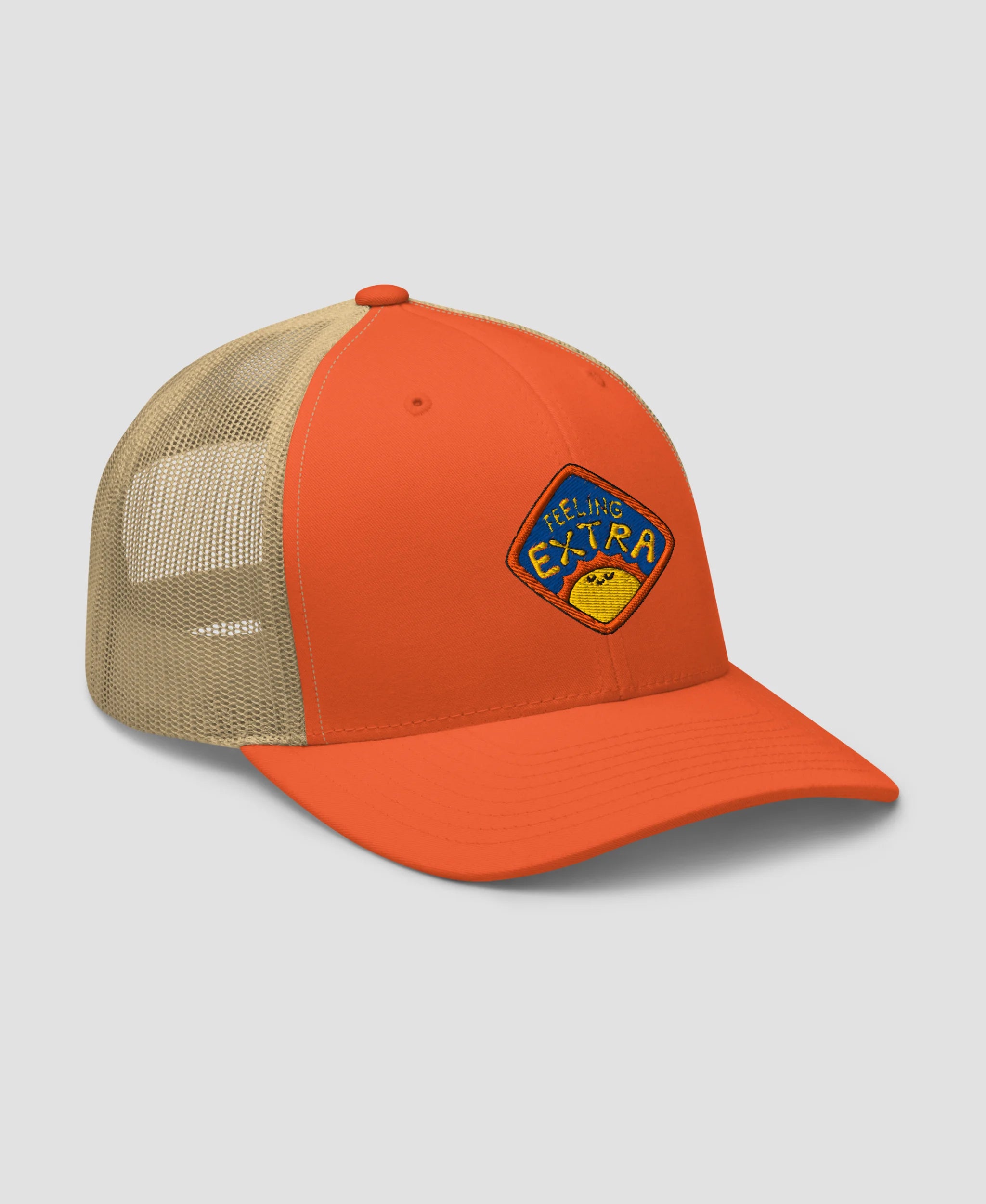 Vintage Psychedelic Sun Feeling Extra Graphic Retro Trucker Hat