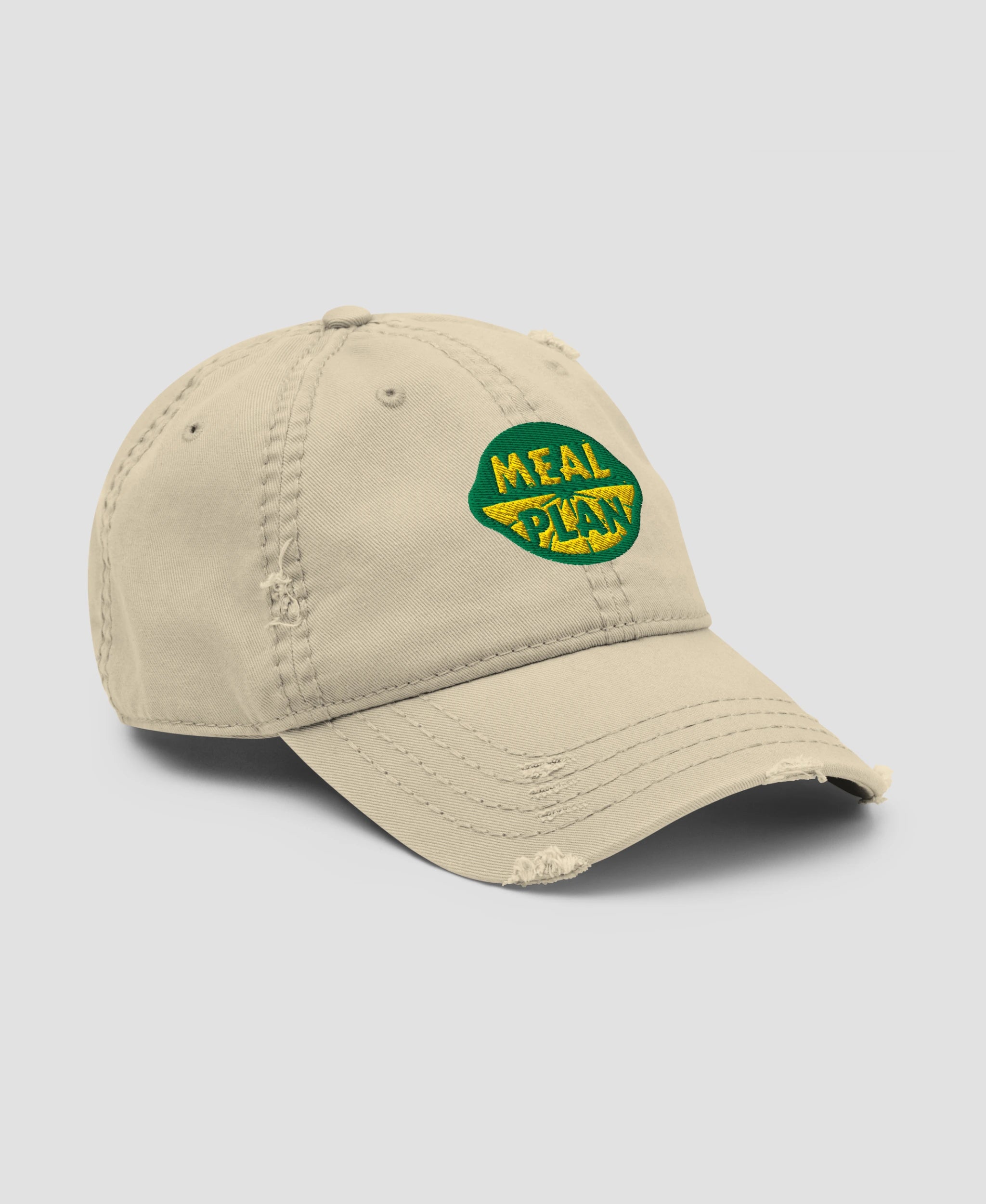 Vintage Lemon Meal Plan Typography Embroidered Distressed Dad Hat