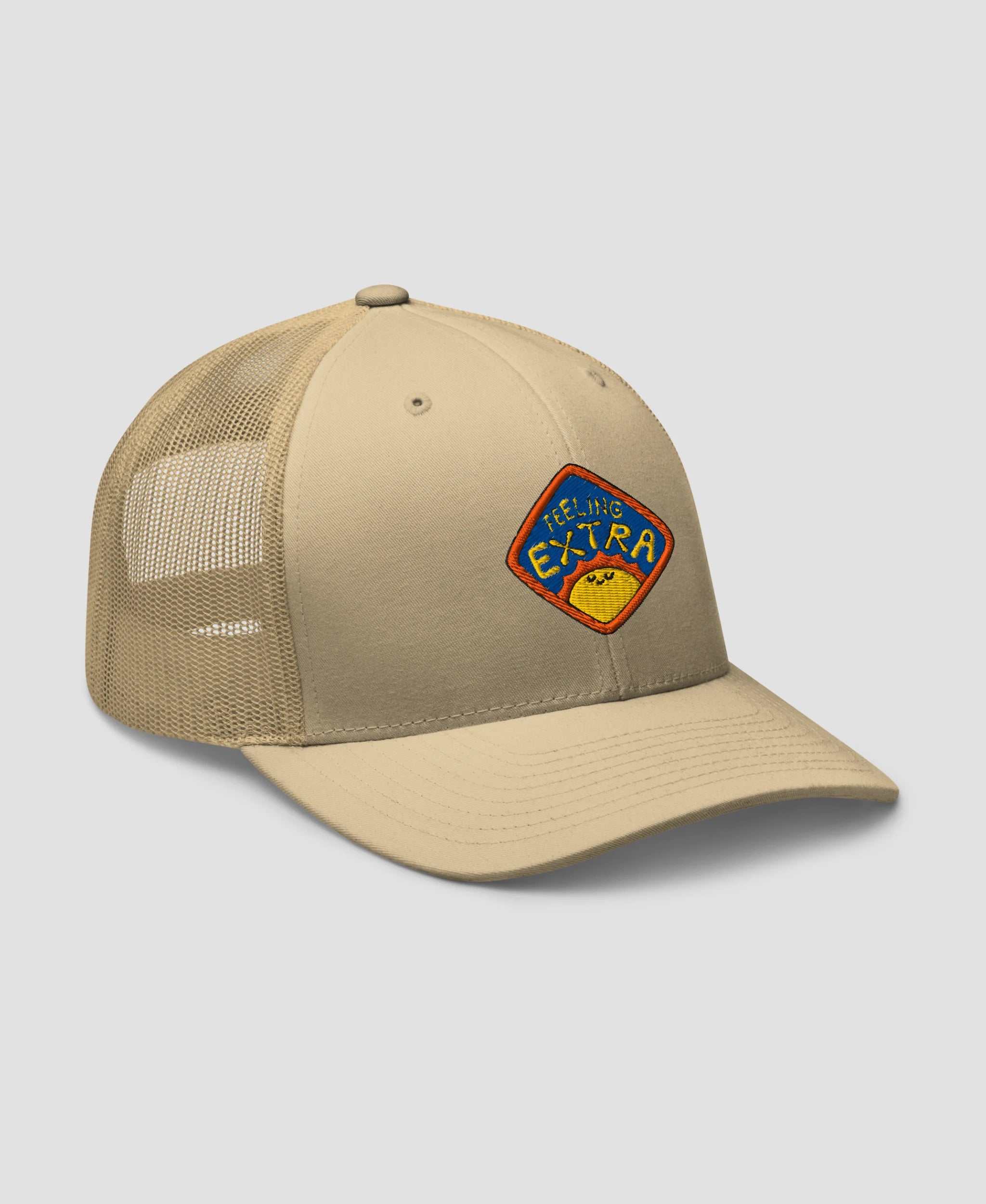 Vintage Psychedelic Sun Feeling Extra Graphic Retro Trucker Hat