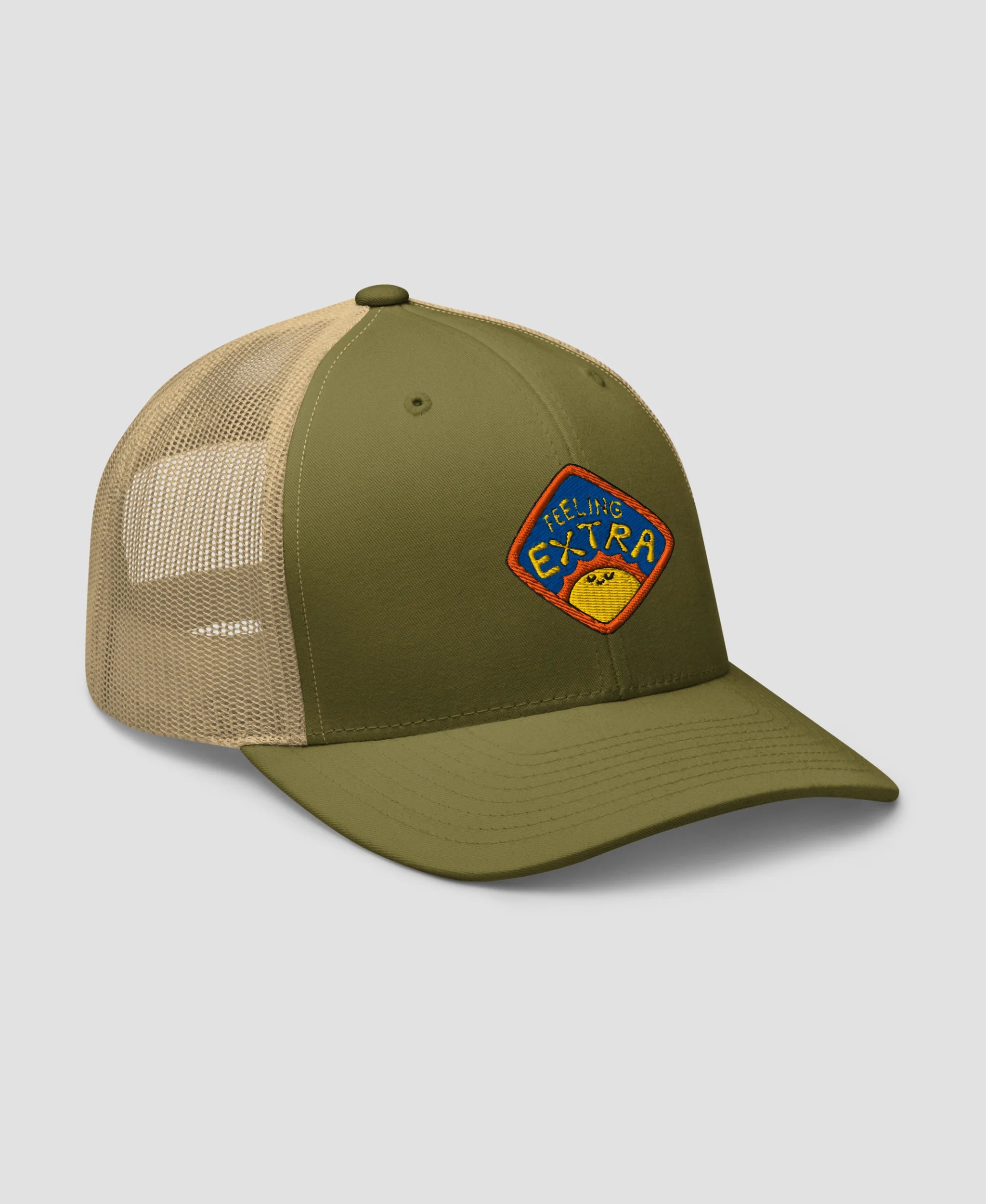 Vintage Psychedelic Sun Feeling Extra Graphic Retro Trucker Hat