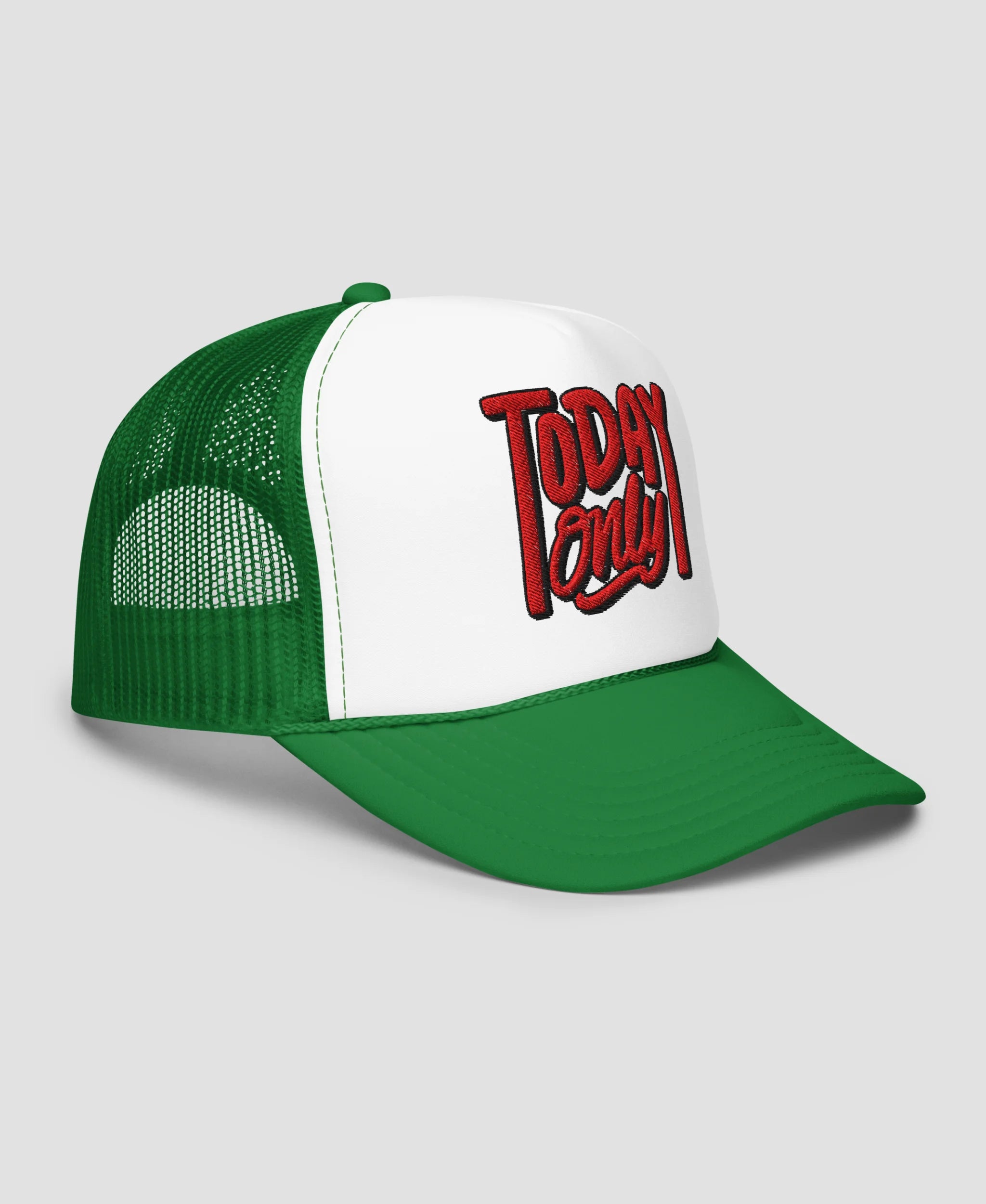 Today Only Bold Streetwear Embroidered Foam Trucker Hat | Retro Brim
