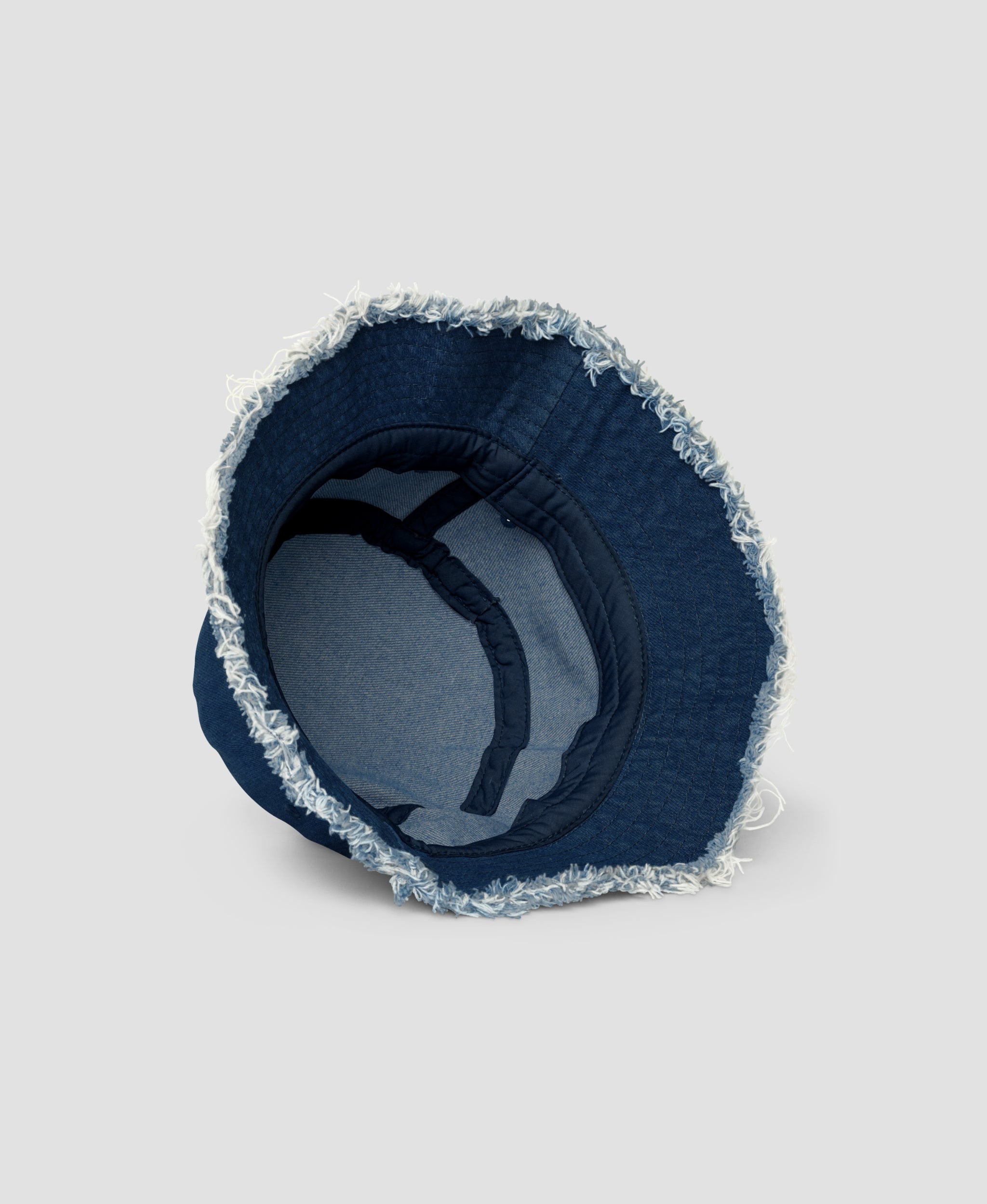 Retro Lightning Bolt Embroidered Distressed Denim Bucket Hat  | Retro Brim