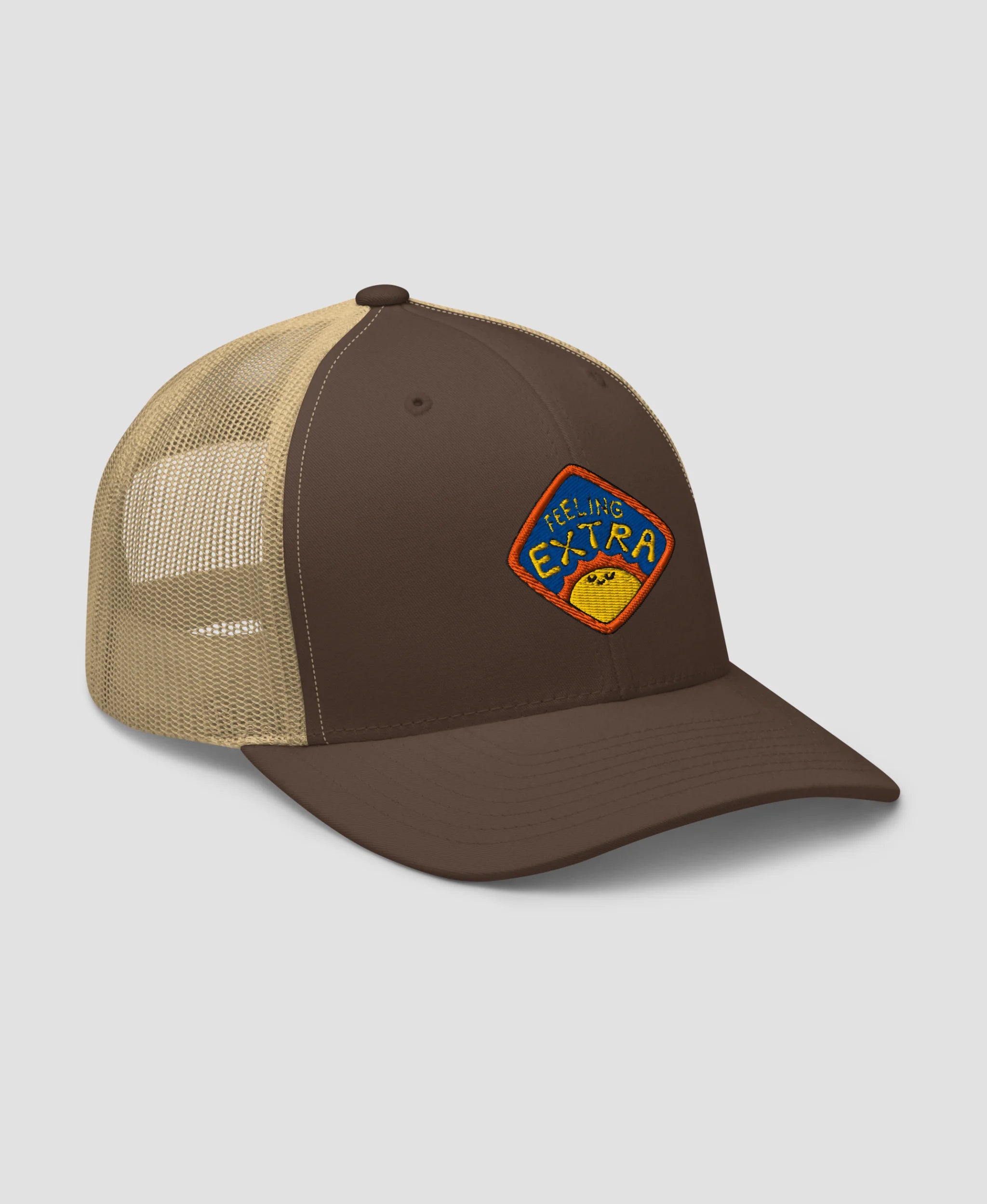 Vintage Psychedelic Sun Feeling Extra Graphic Retro Trucker Hat