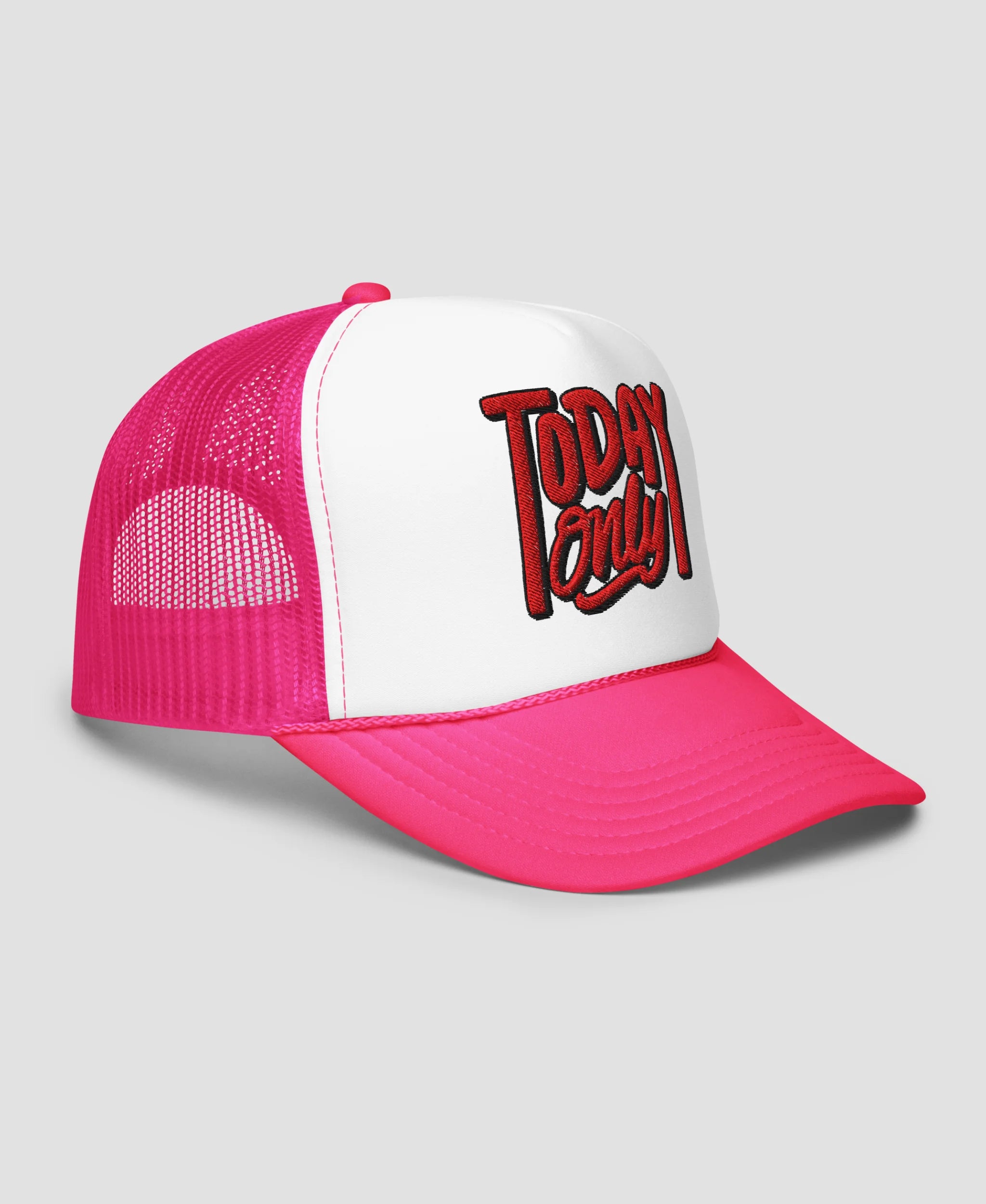 Today Only Bold Streetwear Embroidered Foam Trucker Hat | Retro Brim