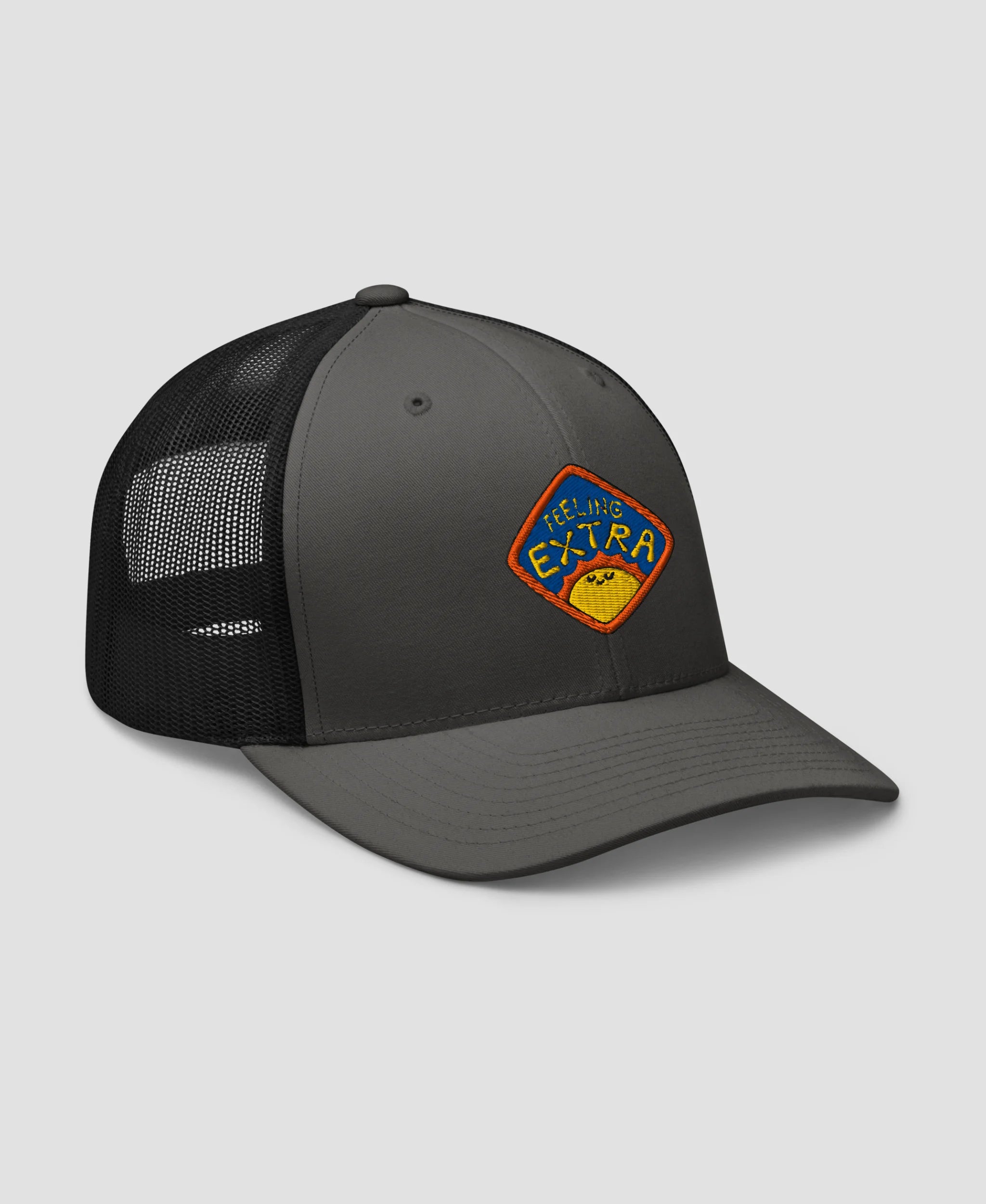 Vintage Psychedelic Sun Feeling Extra Graphic Retro Trucker Hat