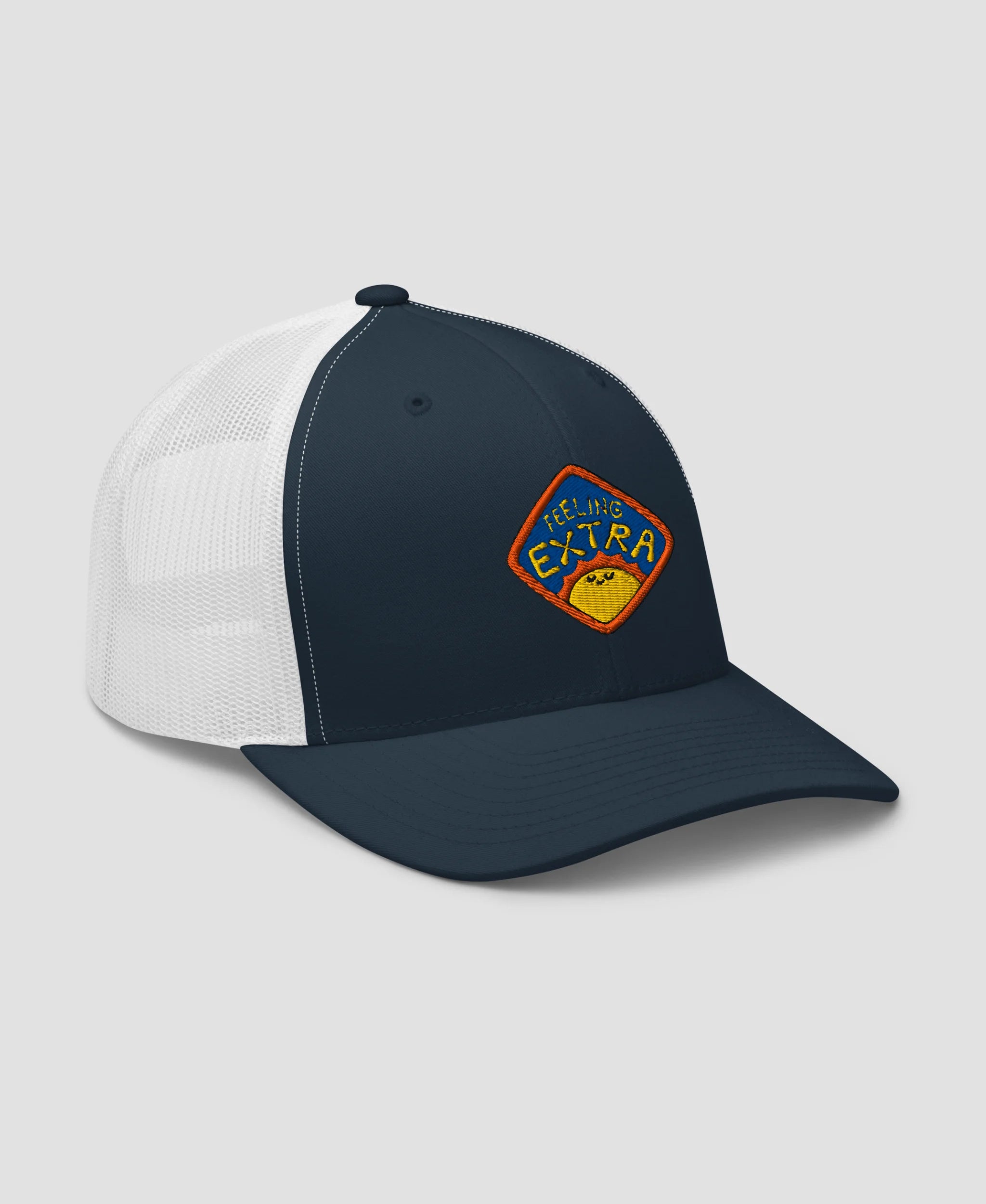 Vintage Psychedelic Sun Feeling Extra Graphic Retro Trucker Hat