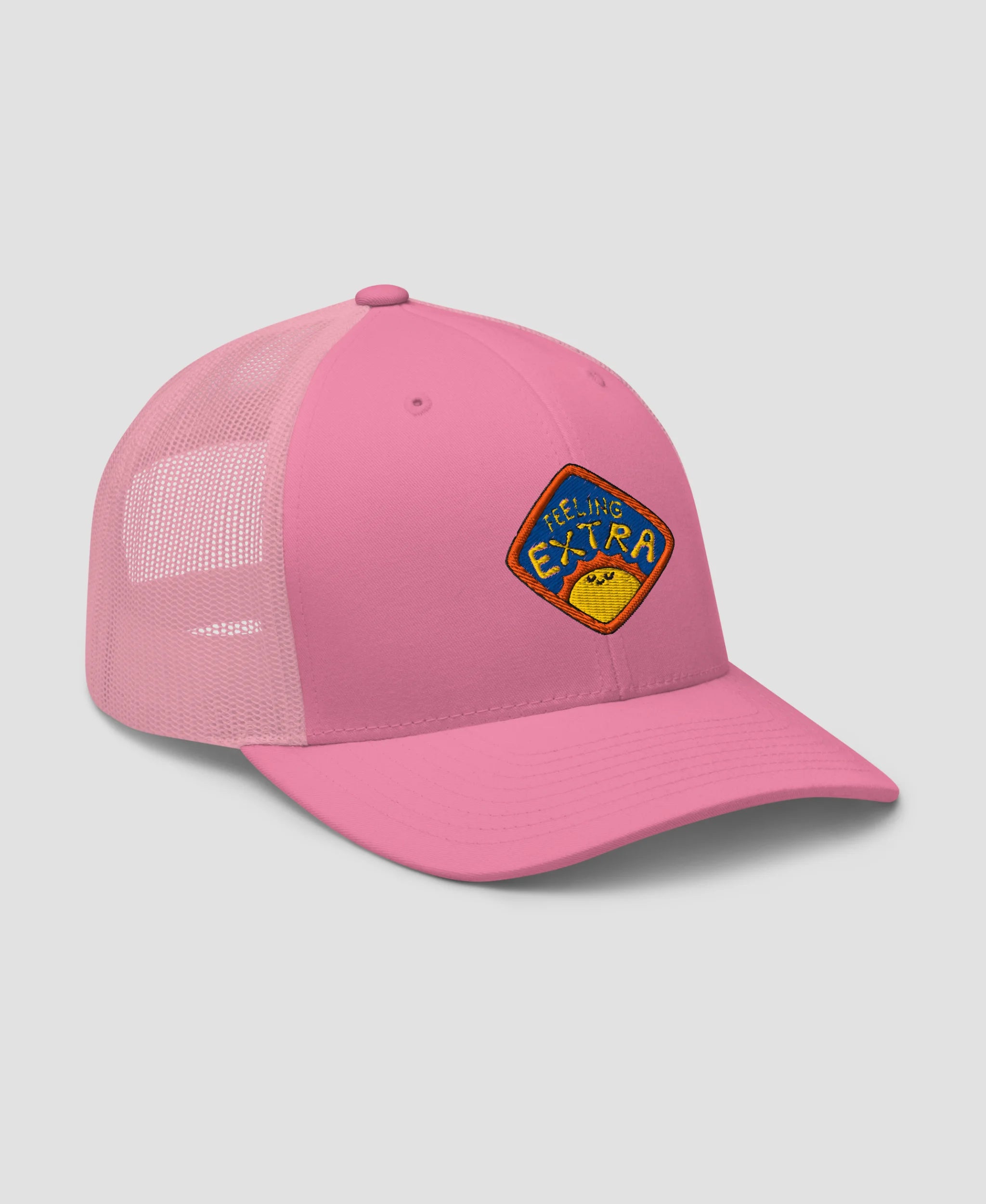 Vintage Psychedelic Sun Feeling Extra Graphic Retro Trucker Hat