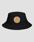 Stay Groovy Smiley Embroidered  Cotton Bucket Hat | Retro Brim