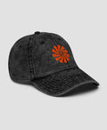 Groovy Psychedelic Orange Swirl Embroidered Vintage Cap