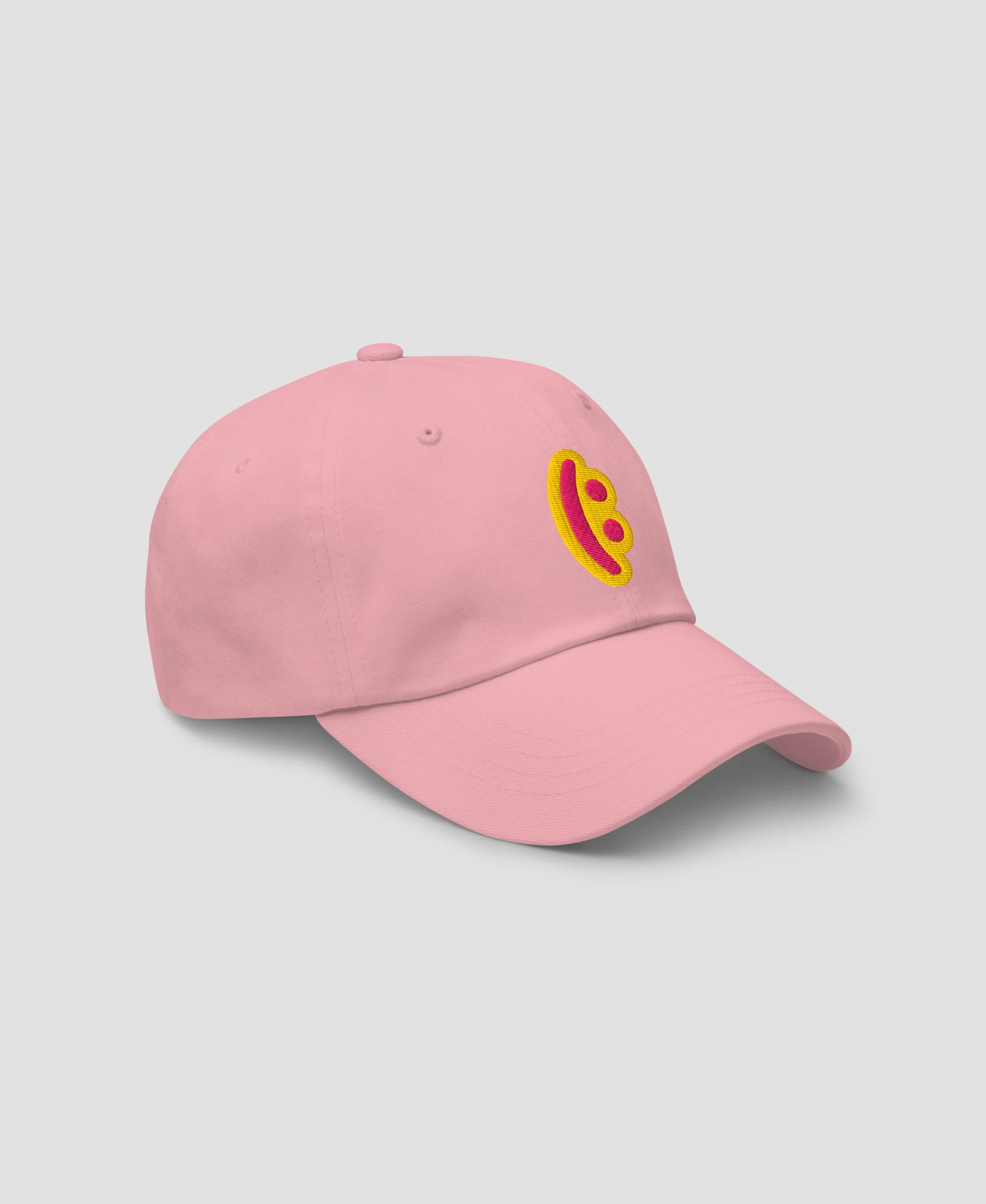 Minimalist Abstract Sideways Smiley Embroidered Dad Hat | Retro Brim