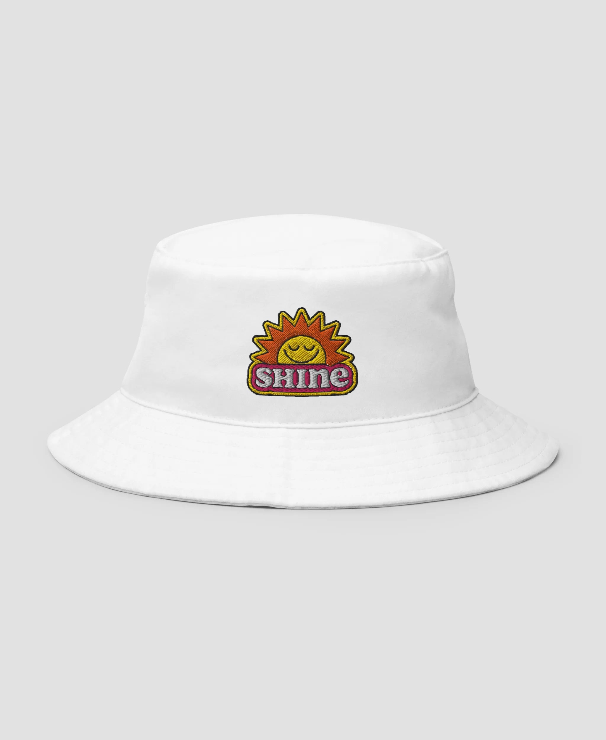 Groovy Sunshine Retro Embroidered Cotton Bucket Hat | Retro Brim