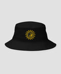 Psychedelic Yin Yang Sun Embroidered Cotton Bucket Hat | Retro Brim