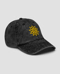 Retro Lightning Bolt Sunburst Smiley Embroidered Vintage Cap