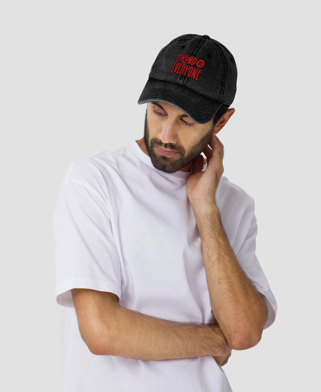 Bold Retro Red Be Kind To Everyone Typography Vintage Cap
