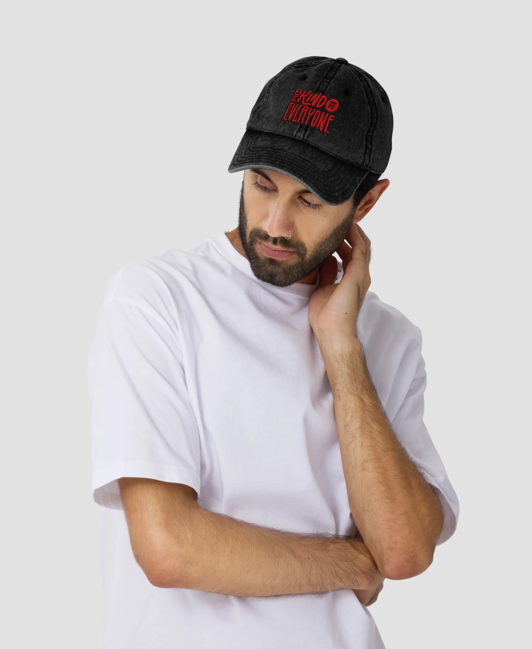Bold Retro Red Be Kind To Everyone Typography Vintage Cap