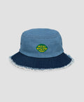 Vintage Graphic Meal Plan Embroidered Distressed Denim Bucket Hat  | Retro Brim
