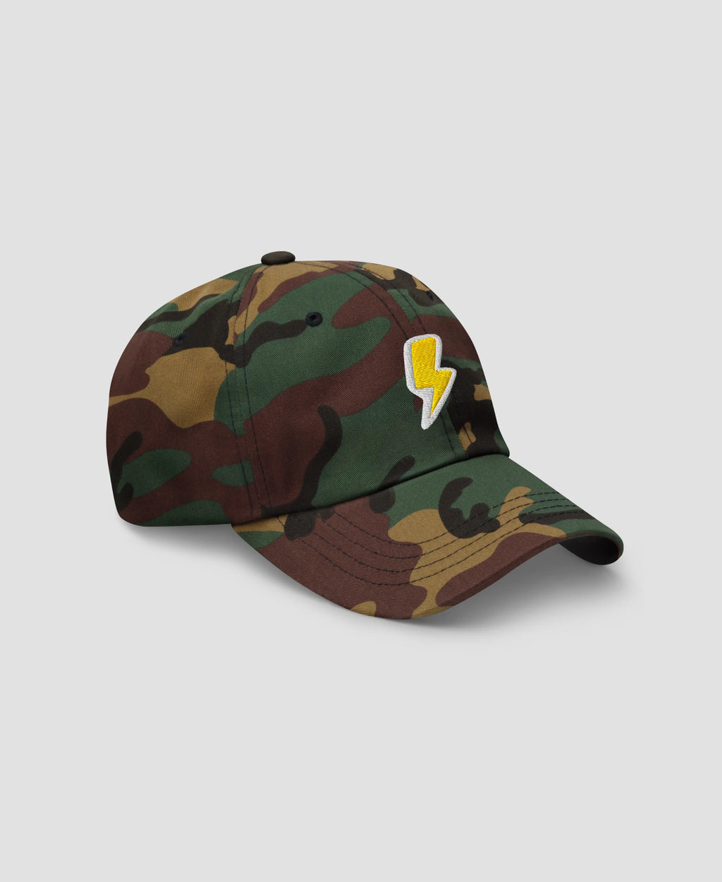 Retro Minimalist Lightning Bolt Embroidered Dad Hat | Retro Brim