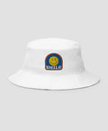 Retro Arch Smile Embroidered Cotton Bucket Hat | Retro Brim