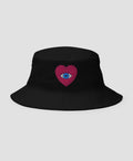 Retro Heart Eye Smiley Embroidered Bucket Hat | Retro Brim