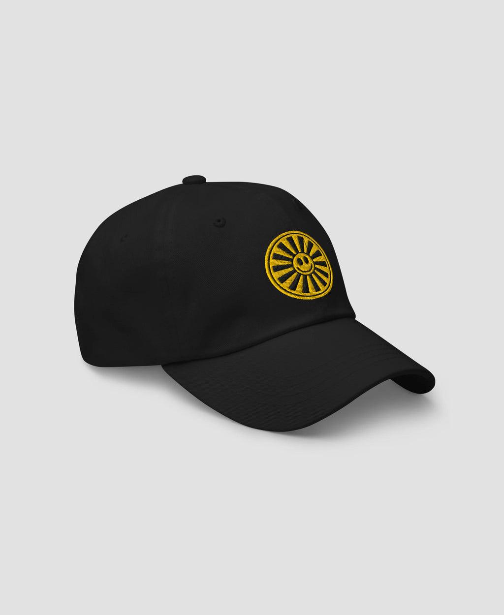 Retro Sunburst Smiley Face Embroidered Cotton Dad Hat
