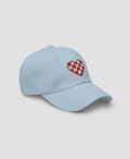 Retro Red Checkerboard Heart Embroidered Cotton Dad Hat