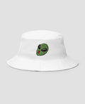 90s Grunge Green Alien Embroidered Cotton Bucket Hat | Retro Brim